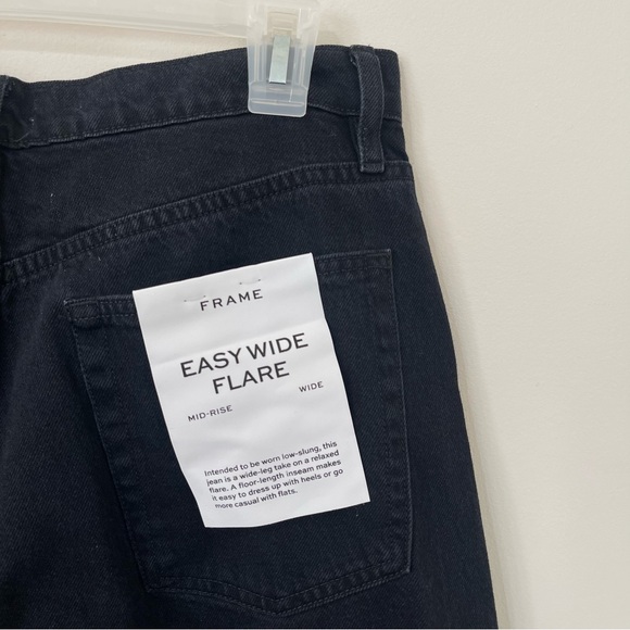 FRAME Denim Easy Wide Flare in Inkwell Black - Picture 16 of 16